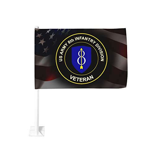 US Army 8th Infantry Division Veteran 100% Polyester Fabric With Printing For Indoor Outdoor Decoration