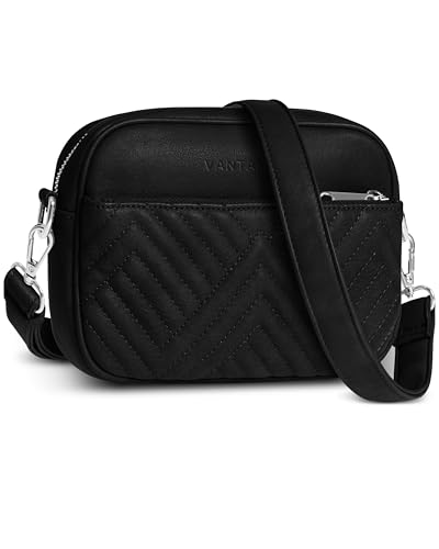 Vantamo Premium Quilted Crossbody Bags for Women with Anti-Pickpocket Clip,