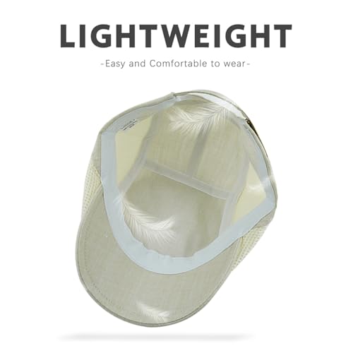 Image of Men's Cotton-Hemp Blend Newsboy Cap - Lightweight Summer Flat Cap for Driving & Outdoor Style