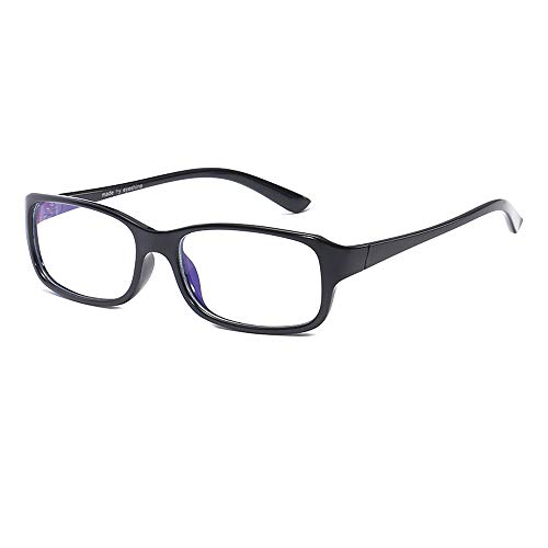Qecepei Classic Rectangle Eyewear Frame Blue Light Blocking Full Rim Non-Prescription Clear Lens Glasses(Black) #TOP2