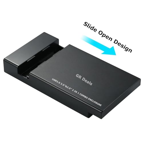 Image of USB 3.0 2 in 1 External Hard Drive Casing for 2.5″ & 3.5″ Sata Hard Drives Dual 2.5 inch and 3.5 inch HDD Enclosure. (USB 3.0 Enclosure CASE) 2in1 Combo Fastest with 5 GBPS Black.