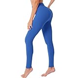 VALANDY High Waist Womens Leggings Ultra Soft Tummy Control Yoga Pants Running Sports Tights Princessblue One Size