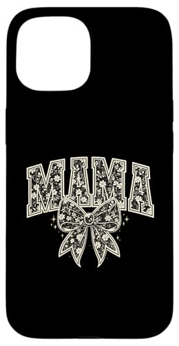 Mama Floral Bow Retro Varsity Typography Design �X�}�z�P�[�X iPhone 15 �p