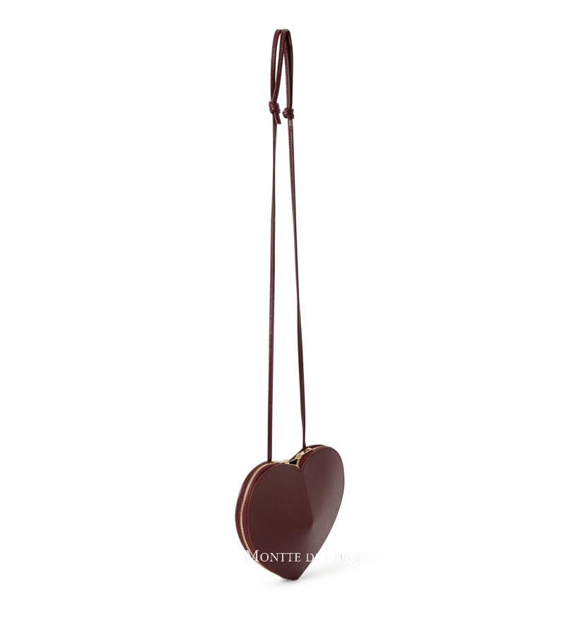Sac à bandoulière compact en cuir véritable en forme de cœur mode
