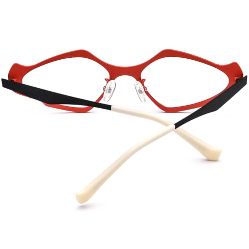 Image of FONEX Colorful Pure Titanium Glasses Frame Women Retro Round Eyeglasses