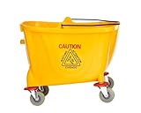 Soro Essentials- 35 qt. Cleaning Mop Bucket Replacement Yellow Color- Commercial Mop Bucket Portable Floor Cleaning Bucket Mop Buckets on Wheels for Household Industrial Restaurant Janitorial Use
