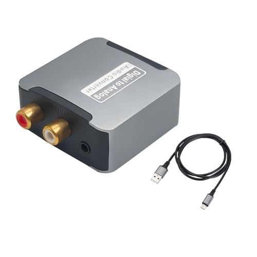 LICAEVEY Convertidor de Audio Digital a Analógico SPDIF Coaxial óptico a Interfaz AV L R Convertidor Estéreo de 3,5 Mm, Reducción de Ruido para Altavoz Amplificador de TV