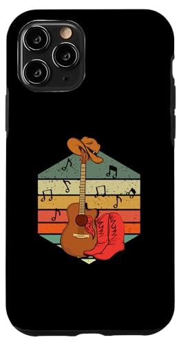 Vintage Cowboy Boots Cappello Chitarra | Western | Country Music Custodia per iPhone 11 Pro