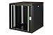 Produktbild DIGITUS Netzwerk-Schrank 19 zoll 12 HE - Wandmontage - 600 mm Tiefe - Traglast 100 kg - Unique Serie - Glastür - Schwarz