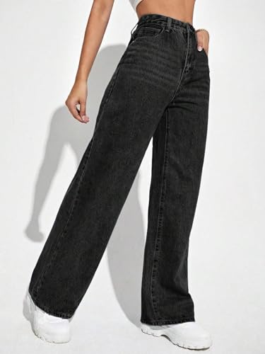 Image of TAGAS Women's High Waisted Wide Leg Jeans - Baggy Denim Pants, Loose Fit Casual Straight Leg Pant for Girls & Womens