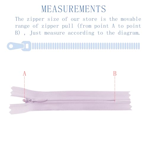 Image of ANPURZII 2PCS #3 28 Inch Light Purple Invisible Zippers for Sewing Skirts, Nylon Coil Bulk Zippers for Pocket, Pillow(Light Purple 28 inch 2PCS)