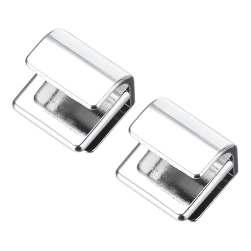 Sourcing Map Zinc Alloy Glass Door Pull Handle with Screws - Cabinet Knob for 3-5mm Display Furniture Drawer - Silver Tone