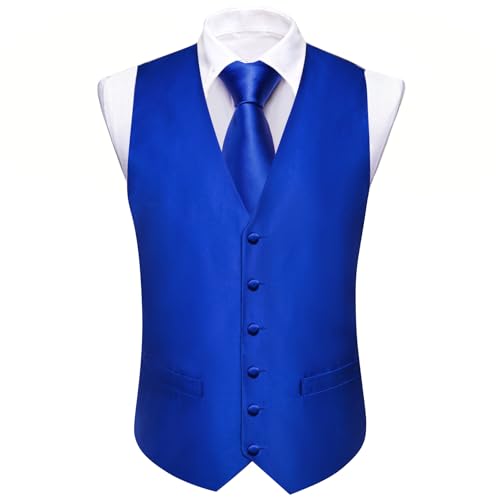 Image of Barry.Wang Men's Suit Vest Formal /Leisure Paisley Jacquard Silk Tie Pocket Square Waistcoat Set Wedding 5PCS
