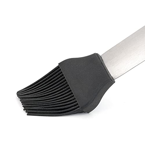 wenco Grillpinsel lang, 42 cm, Edelstahl/Silikon, Grillpinsel hitzebständig lang, Vielseitig verwendbar als Backpinsel, Küchenpinsel, BBQ Pinsel