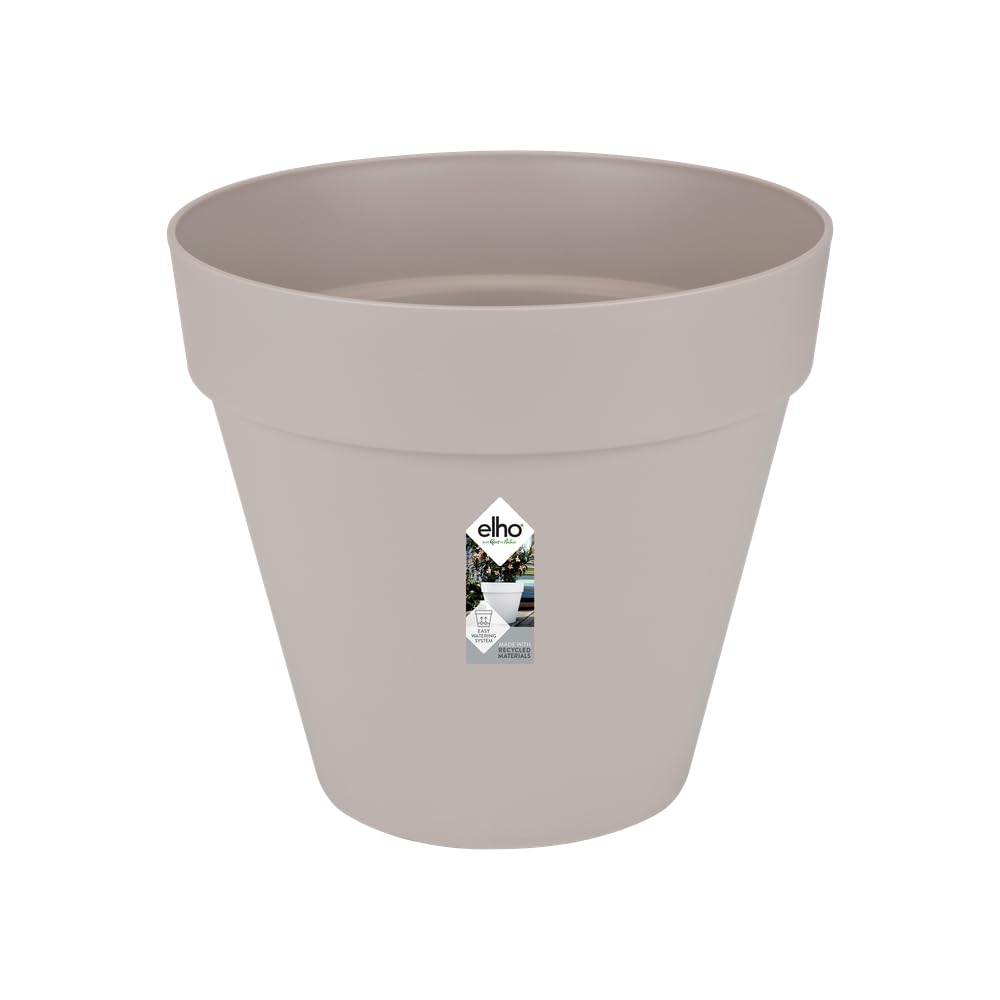 elho Loft Urban Round 50 - Large Plant Pot Outdoor - 100% Recycled Plastic - Ø 48.5 x H 44.5 cm - Grey/Warm Grey