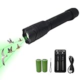 FXNFXLA Portable Flashlight Laser Deterrent, Rechargeable Bird Chaser Laser Deterrent, 6 Laser Modes, IP65 Waterproof, Outdoor Laser Bird Control Device, Humane Bird Scare for Garden, Patio, Roof