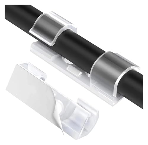 Clips adhesivos para cables 200 piezas organizador de cables soporte clips USB para gestión de cables para teclado y auriculares para debajo del escritorio miniatura 1