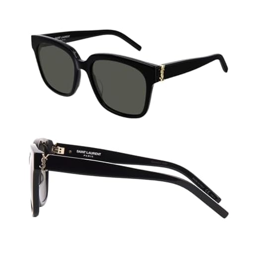 YVES SAINT LAURENT Óculos de Sol Retangulares SL M40 + Pacote com Kit de Óculos de Luxo eShades, 54mm, Preto C/Cinza (54mm)