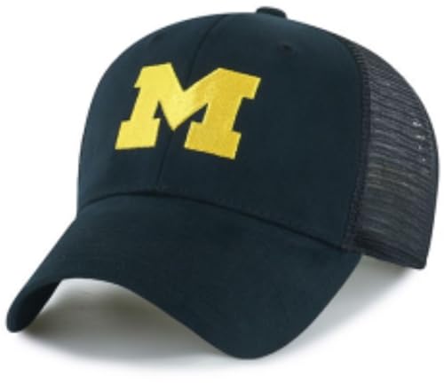 Officially Licensed Michigan Navy MVP Mesh Trucker Hat Classic Primary Team Logo Embroidered Adjustable Blue Snapback Sports Cap