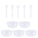 Milisten 10pcs Slime Making Tools Mixing Bowl Set with 10pcs Spoons for Glue Slime Mixing Female mask Mixing(Transparent)