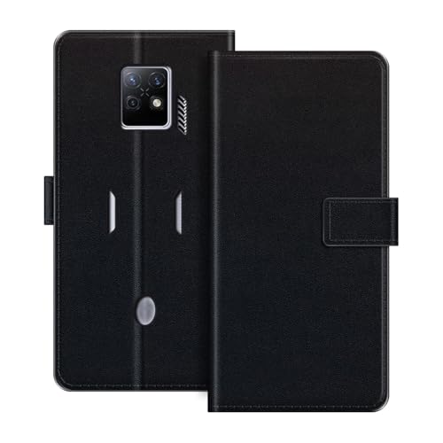 ESACMOT ���U�[�E�H���b�g�P�[�X ZTE Nubia Red Magic 7S Pro �Ƃ̌݊������� �J�[�h�z���_�[���X�^���h�t���蒠�^�P�[�X�A�}�O�l�b�g���J�A�ϏՌ��t�H���I�A�J���t���ȃf�U�C�� (��)