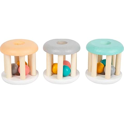 Small Foot 11712 Baby Rattle Pastel, sonajero de Madera en un Set de 3 Cover