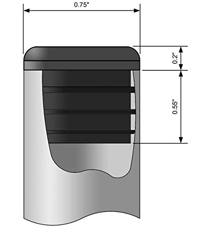 Image of 3 /4 Inch Round Plastic End Cap (for Hole Size from 9 /16 to 5 /8 inches), Furniture Finishing Plug (Black, 16pcs)