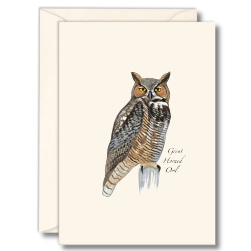 Image of Earth Sky + Water - Great Horned Owl Notecard Set - 8 Blank Cards with Envelopes