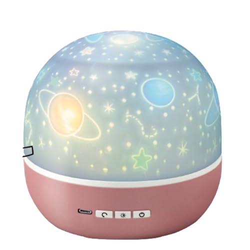 BEPER Proyector de Estrellas para Niños, Luz Nocturna de Cúpula LED, Proyección Temática de Espacio y Animales, Rotación Automática, Cable USB incluido