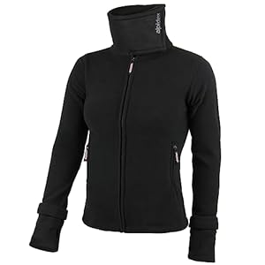 ALPIDEX Veste Polaire Femme Chaude Douce Col Haut Zippé Automne Hiver Printemps Manches Longues Pull Fourrure Doux Confort Outdoor Randonnée, Taille:L, Couleur:black