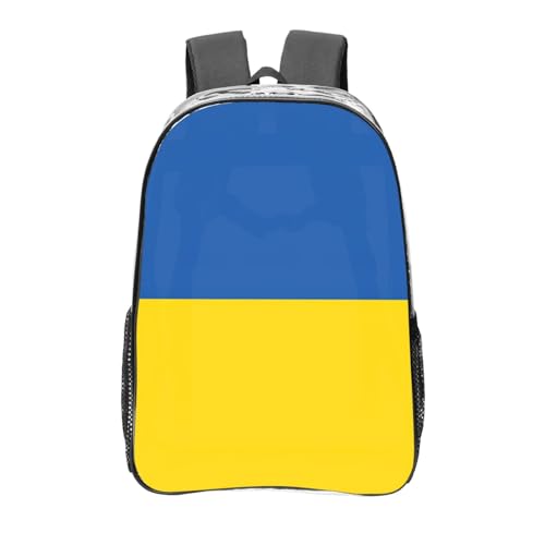 Sac à dos transparent Ukraine avec poches zippées et bretelles noires