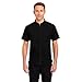 ChefsCloset Seneca Men's Short Sleeve Chef Coat – Professional Mens Chef Jacket for with Center Zipper and Mesh Panels (Black, Small)