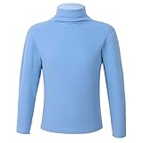 iiniim Baby Mädchen Jungen Langarmshirt Rollkragen Pullover Baumwolle T-Shirt Unterhemd Basic Tops Bluse Einfarbig Ab Hell Blau 92-98