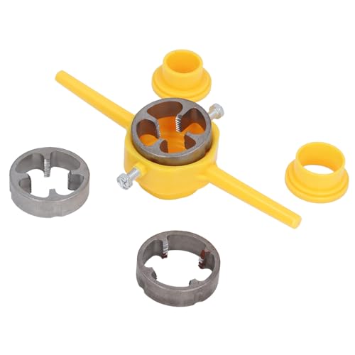 Herramienta para Hacer Roscas de PVC, Kit de Enhebrador de Plomería de ABS y Acero de Aleación con Troqueles NPT de 1/2 pulg., 3/4 pulg., 1 pulg. para Instalación de Plomería,