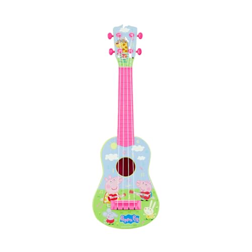 Image of Amazon Brand - Jam & Honey Peppa Pig Guitar | Musical Toy with Sound Play | Lightweight & Child-Safe Design | Encourages Rhythm & Creativity | Pretend Play Toy for Girls | Age 3+