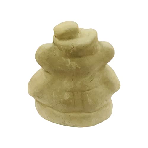 Image of Eco Friendly Handcrafted Clay /Mud Ganpati Murti Biodegradable Kacchi Mitti Ganesha Water Soluble Ganesh Idol for Ganpati Visarjan (H:4 Inch Small)
