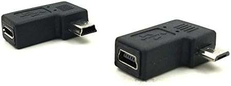 Duttek Adapter Micro USB na Mini USB, kąt prosty 90 stopni, 1 szt. Mini USB męski na Micro USB żeński adapter + 1 szt. Mini USB żeński na Micro USB męski konwerter