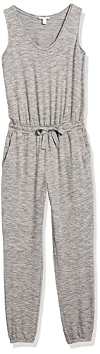 Daily Ritual Women's Supersoft Terry Sleeveless Scoopneck Jumpsuit, Grey Heather, Space Dye, Small #TOP4