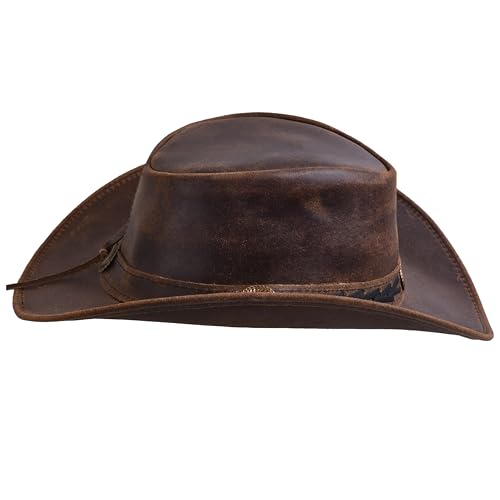Sidewinder Shapeable Outback hat Western Style Leather Cowboy hat for Men and Women Wide Brim Vintage Old Style