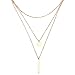 Zealmer Women Multilayer Metal Chain Pendant Bar Layering necklace Gold Color