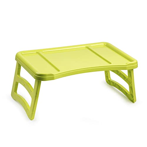 Vassoio da letto in Plastica Tavolino Porta colazione con gambe richiudibili Vassoio da letto o divano (Verde)