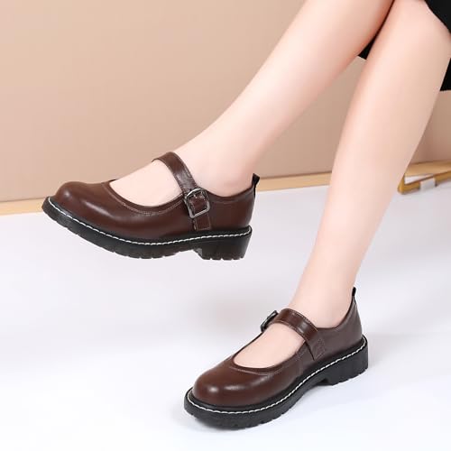 Image of Mary Jane Shoes Women Mary Janes Mary Jane Flats Comfortable Flat Leather
