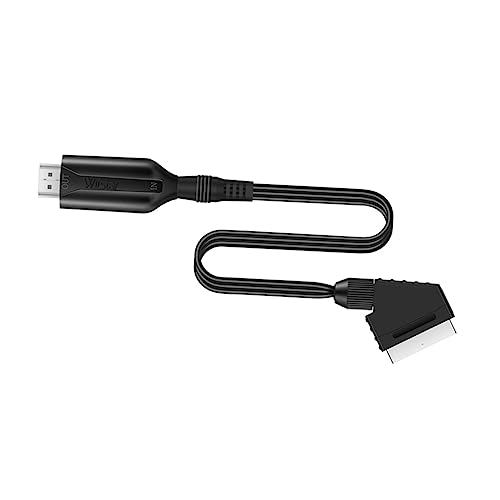 OSALADI Scart to Video Adapter Scart Cable Video Audio Upscale Converter for Smart Tv Converter Full Hd Supported for Home Entertainment System