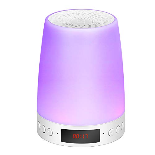 Night Light Bluetooth Speaker,Tsanhoo Portable Wireless Bluetooth Speakers,Color LED Speaker,LED Dimmable Table Lamp for Bedroom,Smart Touch Color Changing Table Light,Best Gifts for Kids