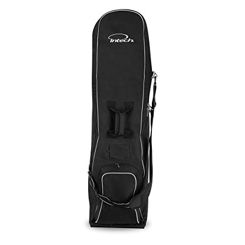 Intech Golf Travel Cover with Wheels Bundle with Crossbar Golf Travel Bag Support Rod