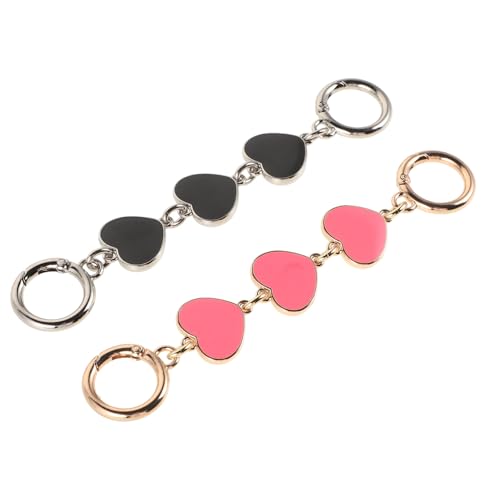 CALLARON 2 Piezas cadena de extensión de bolsa cable Cinturón etiqueta de la bolsa bolso accesorios encantos corazón cadena de bolso de bricolaje correa de cadena para bolso Metal