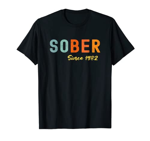 Sobrios desde 1982 Trendy Retro Sobriety AA NA Anónimo Camiseta