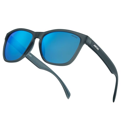 Jefoo Polarized Sports Sunglasses for Women Men Running Retro Trendy Sun Glasses UV400 Protection Tangle Free