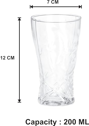 Image of Afast Multipurpose Designer Look Transparent Glass Set of 4 No sk19678, 330 Ml, Clear