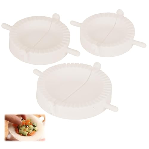 3Pcs Moldes para Raviolis, Molde Empanadillas, Utensilios de Cocina, Molde para Raviolis, Herramienta de Repostería Fácil de Usar, Molde de Plástico Blanco para Hacer Raviolis Caseros